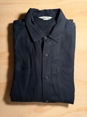 3sixteen Black Lightweight Button-Front Shirt Jacket